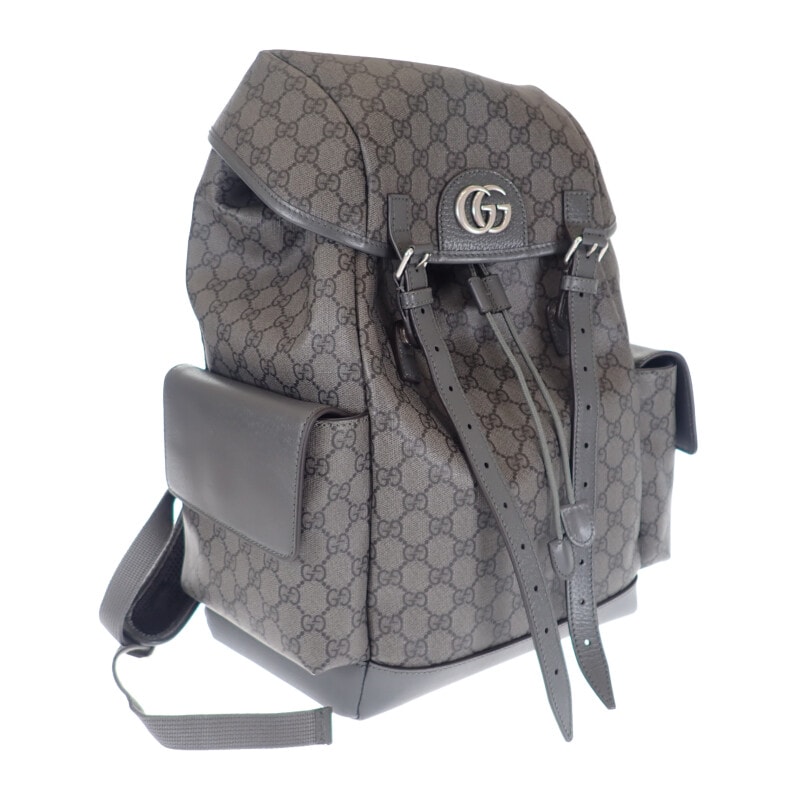 グッチ GUCCI オフィディア ミディアム バックパック 598140_FABHU_8863 リュック・デイパック GGスプリームキャンバス グレー ブラック メンズ【中古】【Aランク】