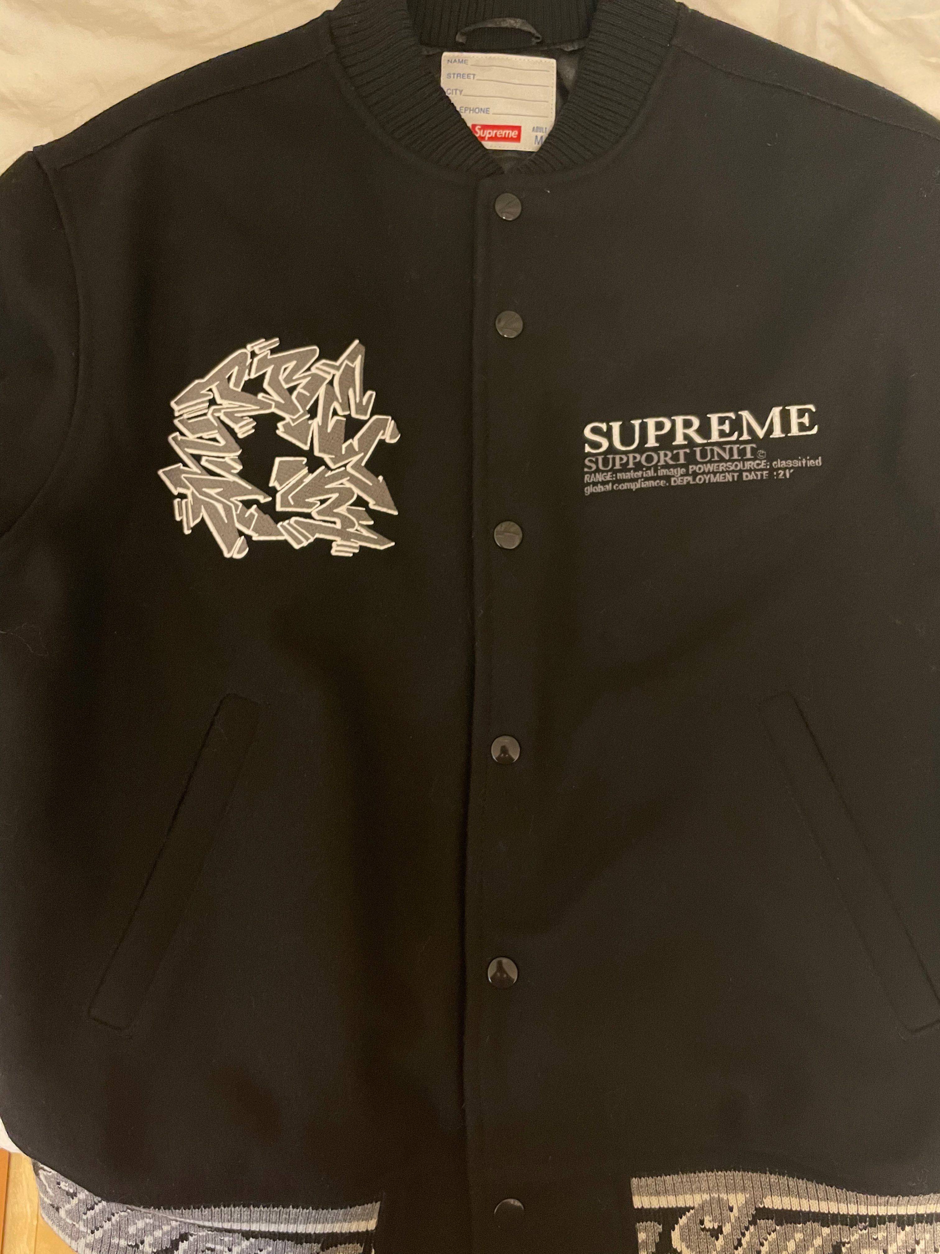 Supreme Support Unit Varsity Jacket "Black"