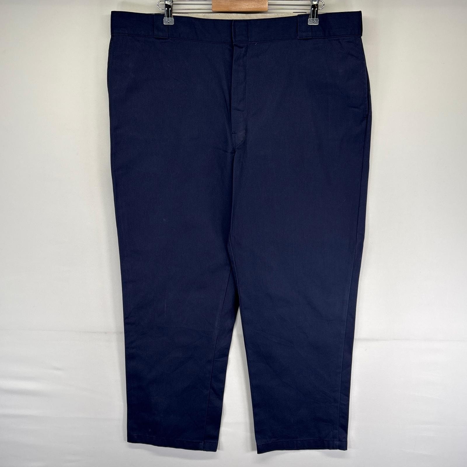 古着 ディッキーズ Dickies パンツ チノパン ストレート ジッパーフライ 大きいサイズ スラックス 874 w44 L30  ネイビー系 メンズ