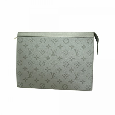 【6dd4613】ルイヴィトン クラッチバッグ タイガラマ ポシェットヴォワヤージュMM M30840 シルバー【中古】メンズ