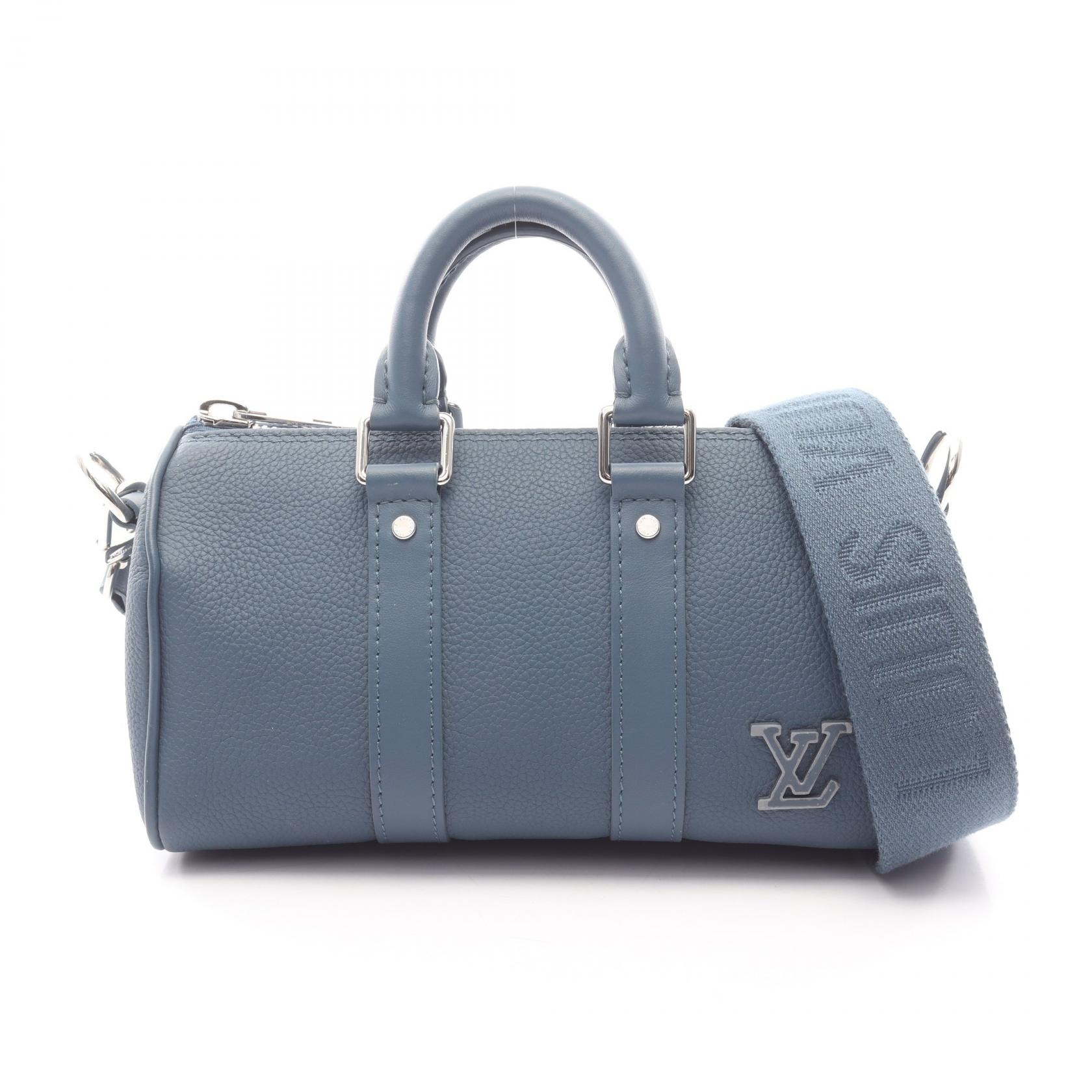 ルイ・ヴィトン LOUIS VUITTON キーポルXS ハンドバッグ バッグ レザー アエログラム メンズ ブルー系 M81003 【中古】