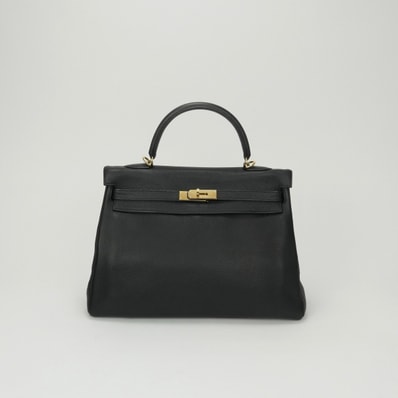 エルメス HERMES ケリー35 ケリー 35 バッグ トートバッグ ショルダーバッグ トリヨンクレマンス ノワール Noir ブラック Black 黒 ゴールド金具 ハンドバッグ V字金具 内縫い