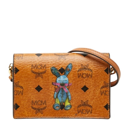 エム シー エム ラビット ヴィセトス 斜め掛け ショルダーバッグ ブラウン レザー レディース MCM 中古
