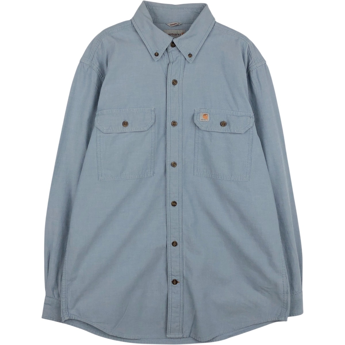 古着 カーハート Carhartt ORIGINAL FIT 長袖 ボタンダウン ワークシャツ メンズM相当/eaa643824