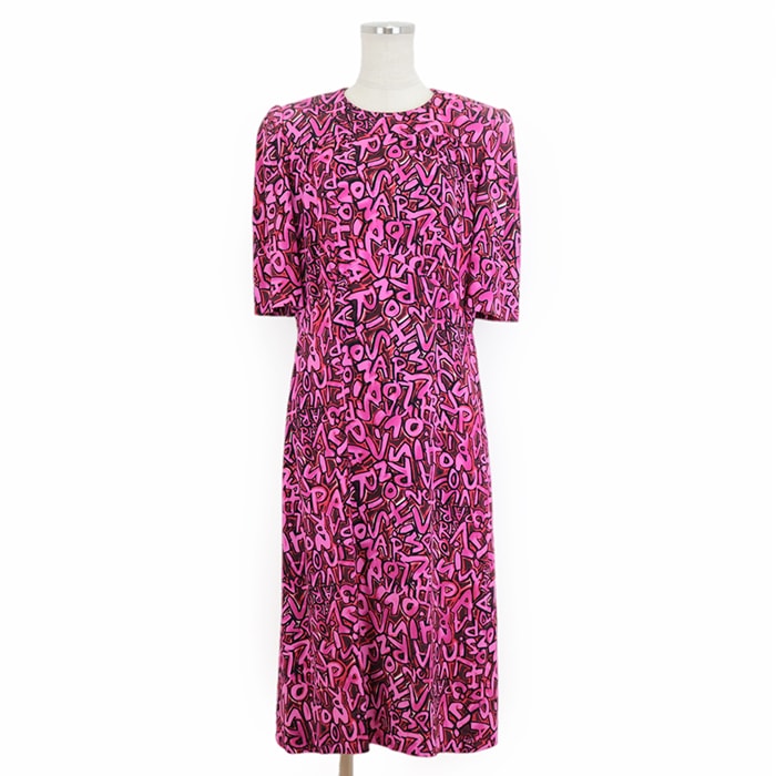 美品 ルイ・ヴィトン ワンピース レディース ピンク レッド 38 LOUIS VUITTON