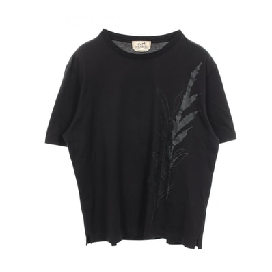 エルメス HERMES ハーバリウム 半袖Tシャツ 衣料品 トップス コットン レディース ブラック系 【中古】
