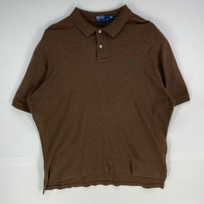 古着 ポロバイラルフローレン Polo by Ralph Lauren 半袖シャツ ワンポイント ロゴ刺繍 ポロシャツ 2XL ブラウン系 メンズ
