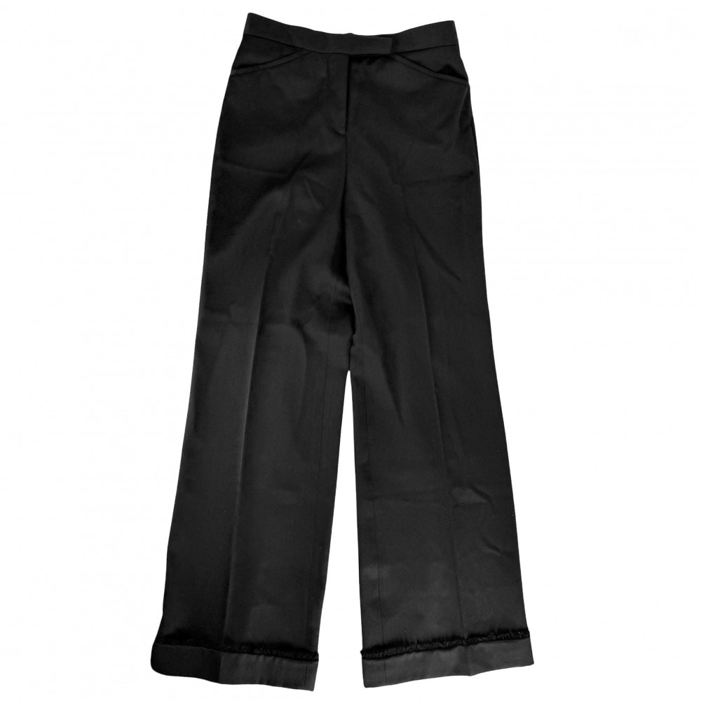 CHANEL シャネル パンツ ココボタン ボトムス アパレル スラックス 服 36 ブラック 黒 ウール    レディース【中古品】