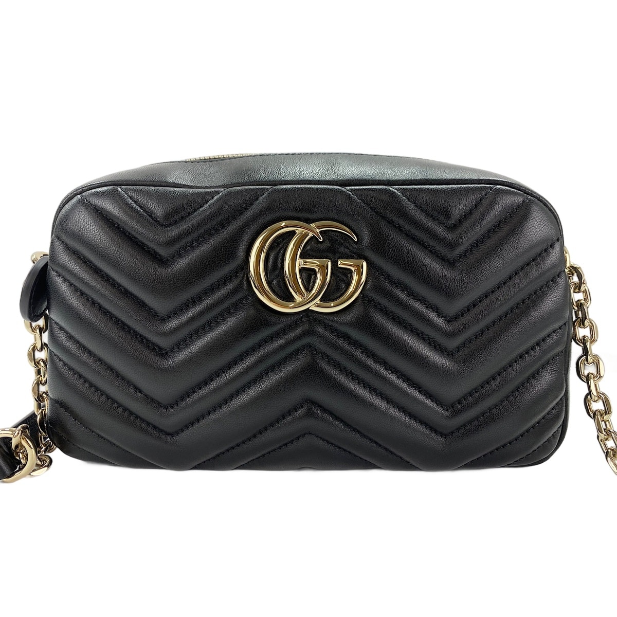 グッチ GUCCI レザー GGマーモント ショルダーバッグ【中古】