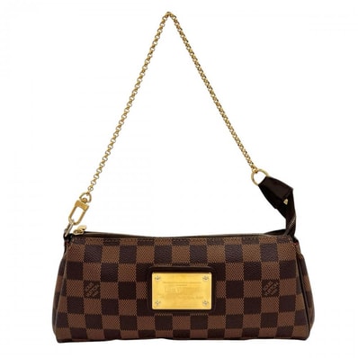 LOUIS VUITTON ルイヴィトン ハンドバッグ ダミエ・エベヌ エヴァ N55213 ダミエキャンバス レザー ブラウン 茶 ゴールド金具 レディース【中古品】