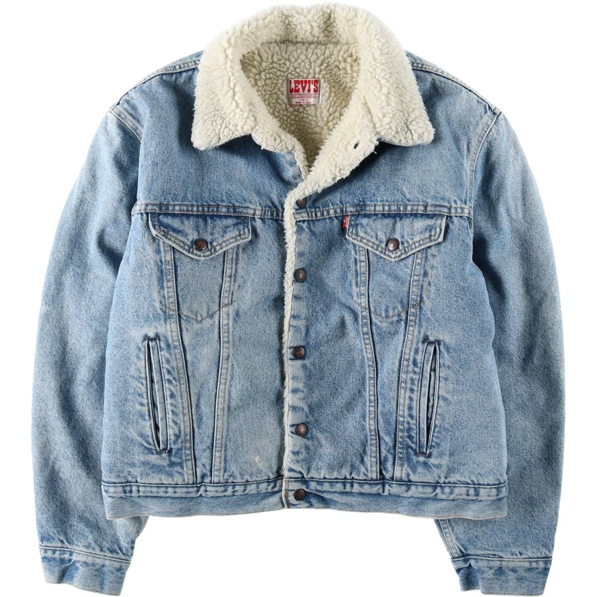 古着 80~90年代 リーバイス Levi's 70608-0216 中綿入り デニムボアジャケット USA製 メンズXL相当 ヴィンテージ/eaa632485