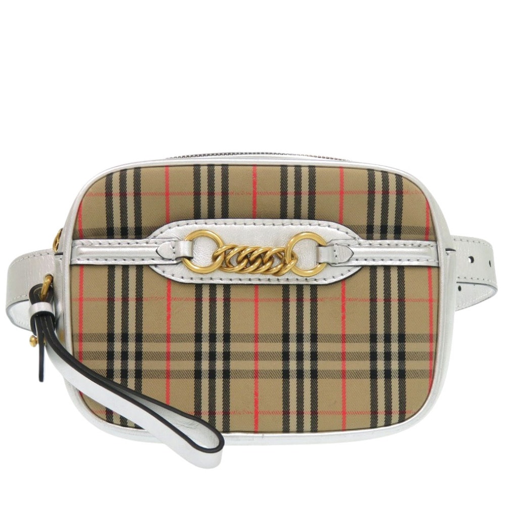 バーバリー  1983チェック  ボディバッグ コットン  ベージ