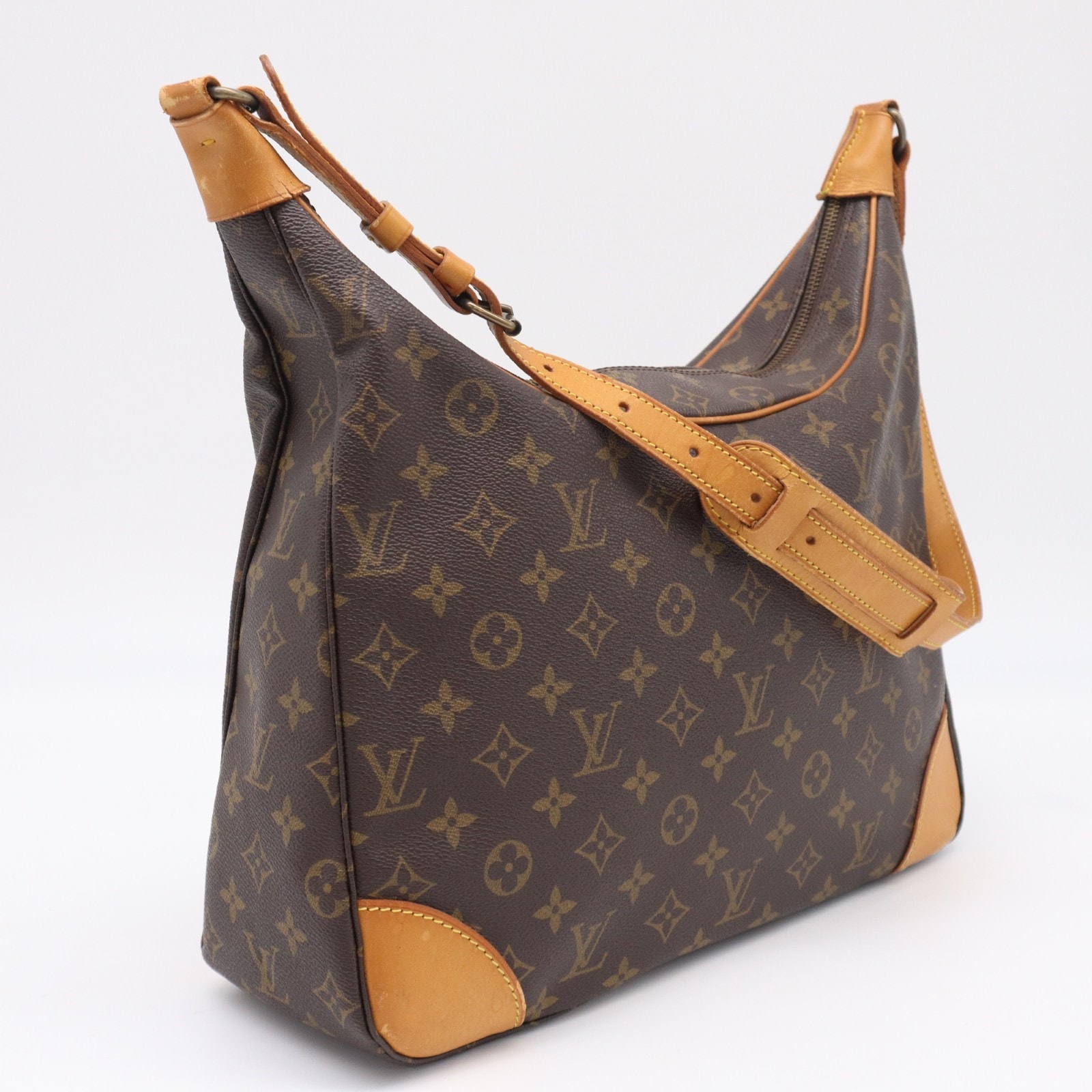 LOUIS VUITTON ルイ・ヴィトン モノグラム ブローニュ35 M51260 ショルダーバッグ ブラウン ベージュ コーティングキャンバス レザー レディース