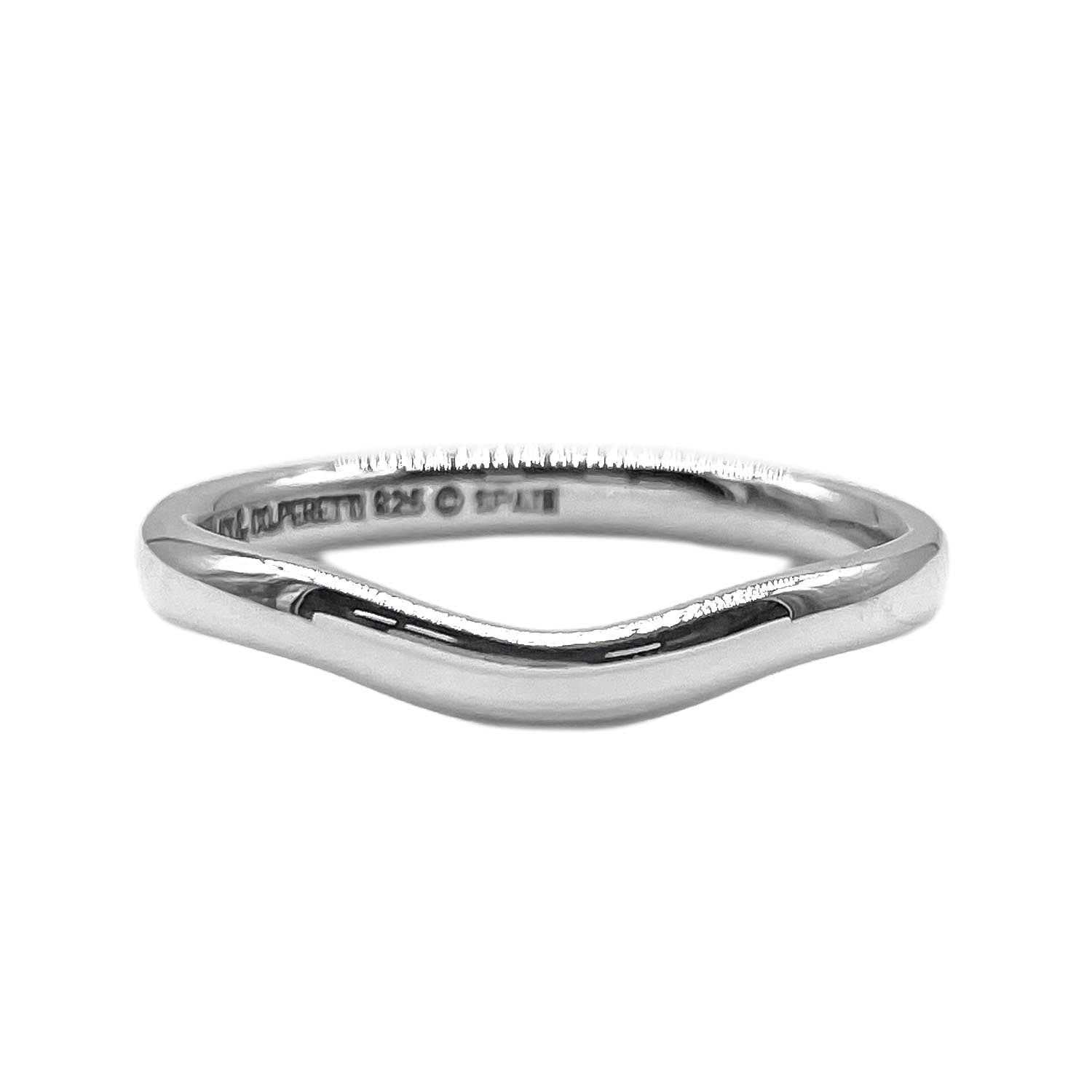 TIFFANY&Co. ティファニー カーブドバンド リング・指輪
 エルサペレッティ V字 SV925 8号 シルバー レディース
 【中古】