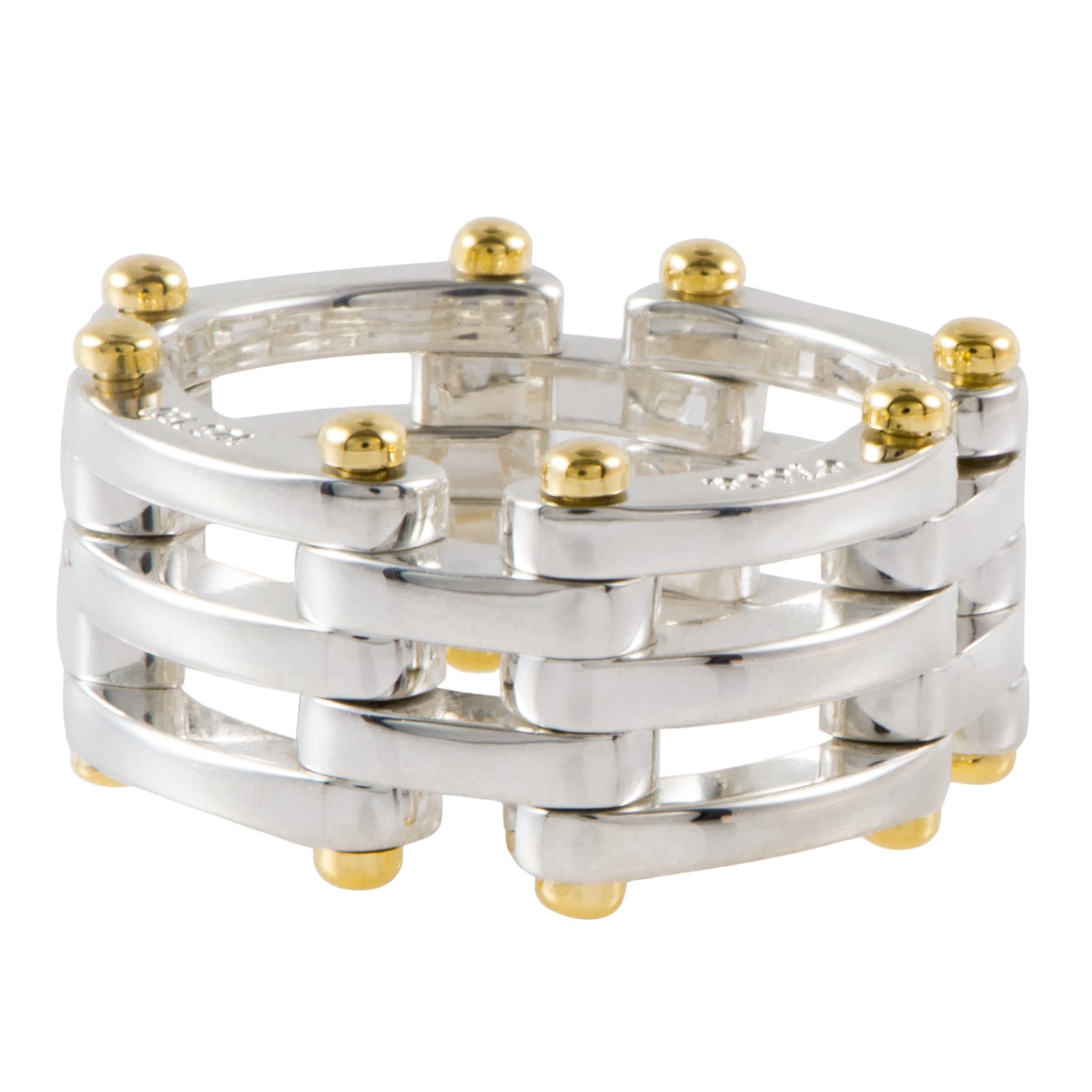 TIFFANY&Co. ティファニー ゲート リンク リング 指輪 12号 スターリングシルバー K18YG シルバー ゴールド【中古】