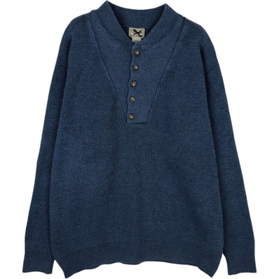 古着 エルエルビーン L.L.Bean ハーフボタン リブ編み コットンニットセーター メンズXL相当/eaa617796