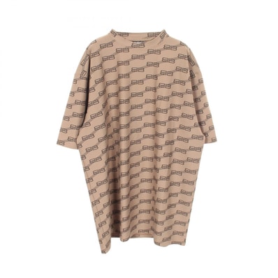 バレンシアガ BALENCIAGA SWIMWEAR BBモノグラム 半袖Tシャツ 衣料品 トップス ナイロン メンズ ブラウン系 【中古】