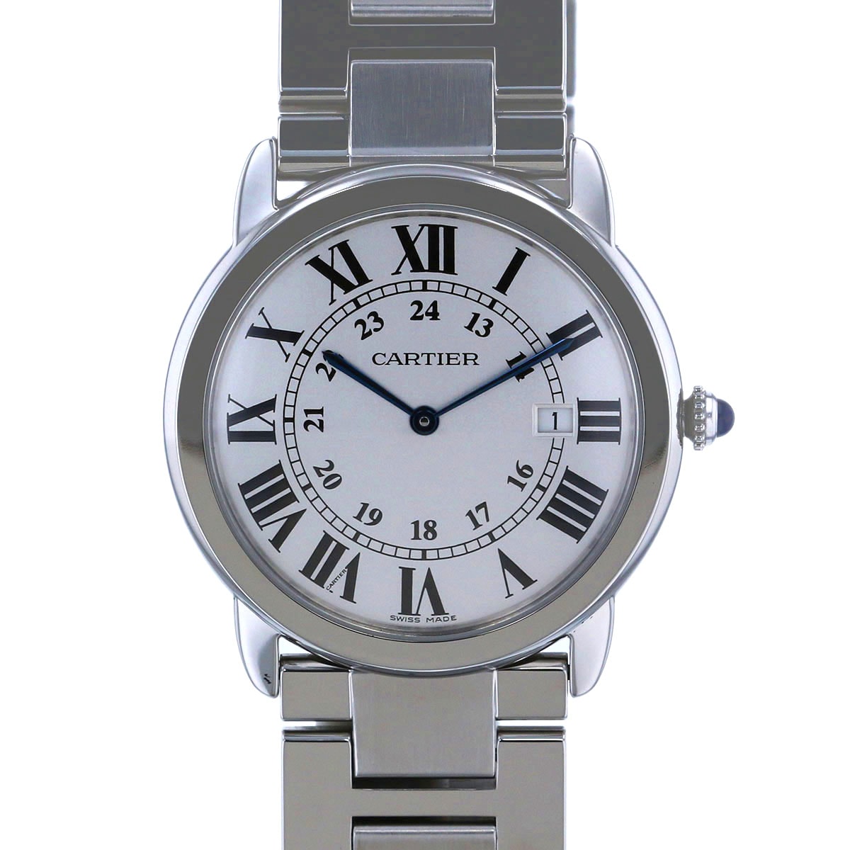 【値下げ】CARTIER カルティエ ロンド ソロ ドゥ カルティエ LM 腕時計 W6701005 ステンレス シルバー クオーツ  メンズ【中古】