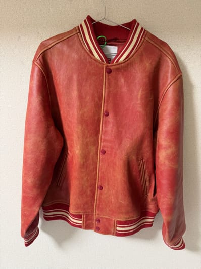 Supreme Leather Varsity Jacket "Red"