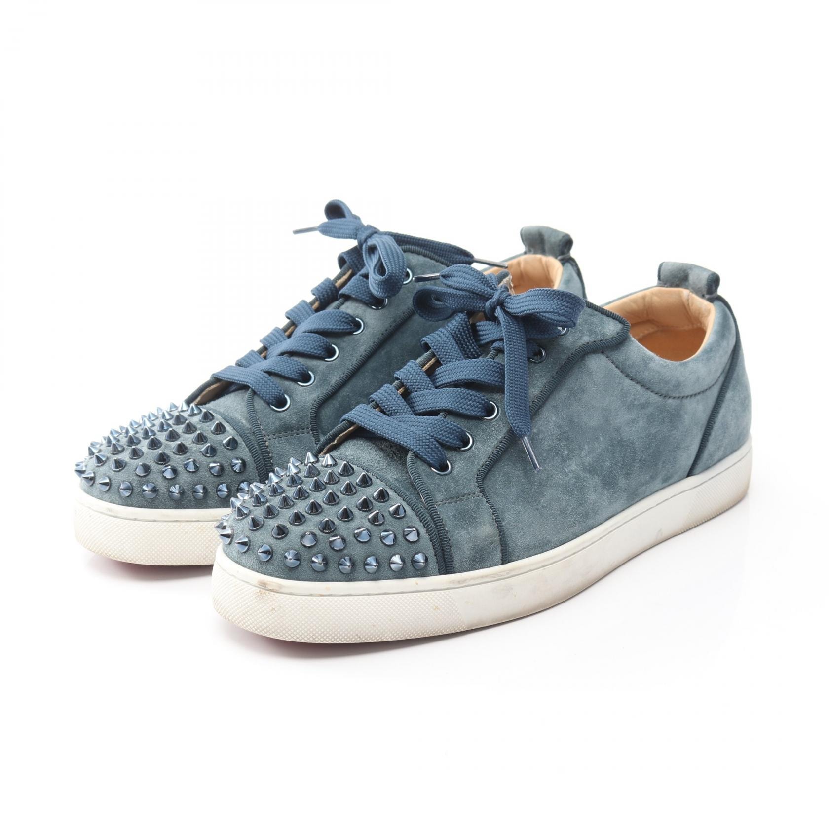 クリスチャンルブタン Christian Louboutin Louis junior Spikes スニーカー 靴 スウェード メンズ ブルー系 【中古】
