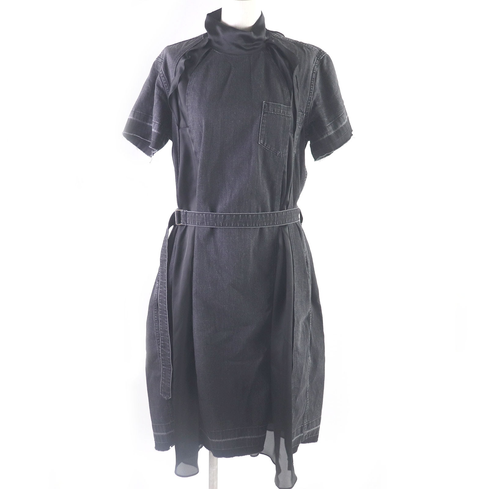 極美品 サカイ ワンピース ブラック レディース 1 19-04572