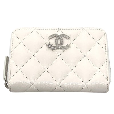 シャネル CHANEL スター ココマーク AP3728 ラウンド コインケース コンパクトウォレット コインケース キャビアスキン ホワイト 未使用