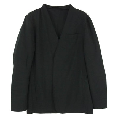 SOPHNET. ソフネット 20SS SOPH-200034 SOLOTEX TROPICAL STRETCH WOOL NO COLLAR JACKET ソロテックス トロピカル ストレッチウール ノーカラー ジャケット ブラック系 L【中古】