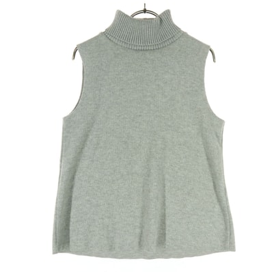 ZARA ザラ ノースリーブ タートルネック タンクトップ セーター S グレー