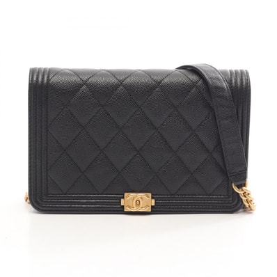 シャネル CHANEL ボーイシャネル マトラッセ ショルダーバッグ バッグ キャビアスキン(グレインドカーフ) レディース ブラック系 【中古】