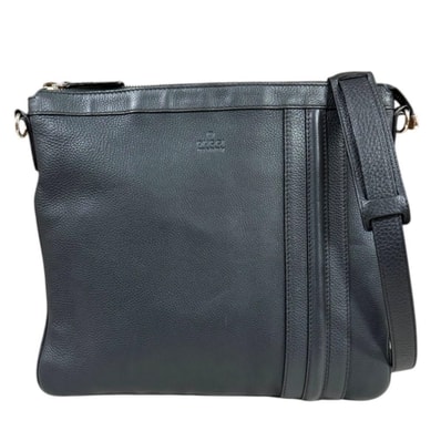 グッチ ショルダーバッグ レザー 233329 グレー メンズ GUCCI 中古