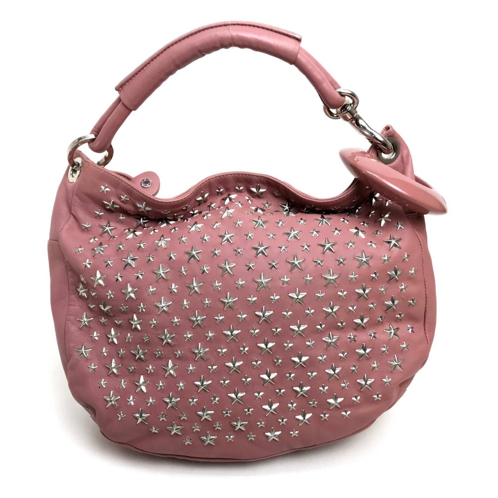 ジミーチュウ JIMMY CHOO スカイ バッグ スタースタッズ 星  カバン 肩掛け セミショルダー ハンドバッグ ショルダーバッグ ラムレザー ピンク