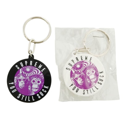 Supreme シュプリーム 16SS You Still Suck Keychain ユー スティル サック ラバー キーチェーン キーホルダー ホワイト ブラック 2個セット ブラック系 ホワイト系【新古品】【未使用】【中古】