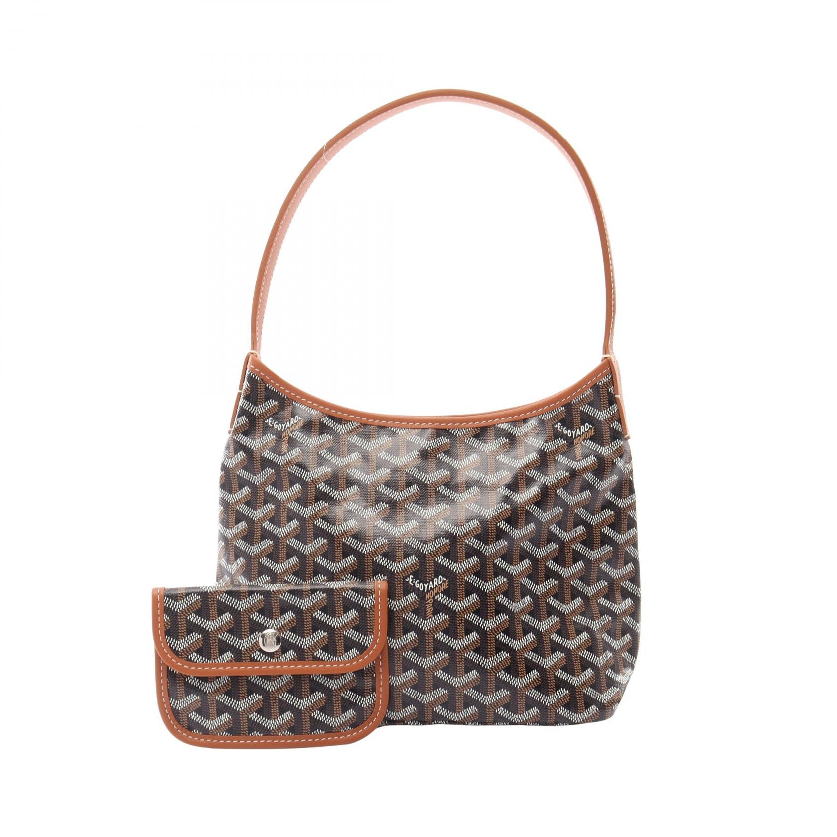 ゴヤール GOYARD ボエム ミニ ホーボーバッグ ハンドバッグ バッグ PVCコーティングキャンバス レザー レディース ブラウン系 / ブラック系 / ホワイト系 BOHEMEMINTY01CL01P 【中古】
