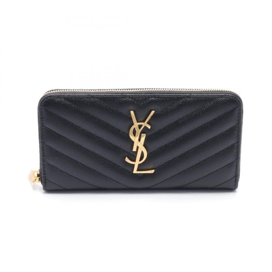 サンローランパリ SAINT LAURENT PARIS モノグラム サンローラン ラウンド長財布 財布 レザー レディース ブラック系 358094BOW011000 【新品】