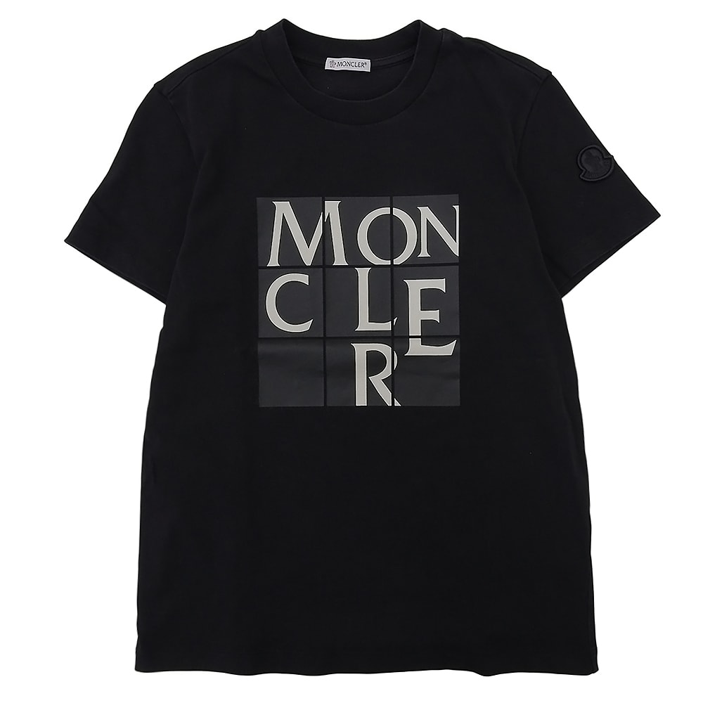 モンクレール 美品 コットン プリント Tシャツ トップス レディース ブラック XS XS