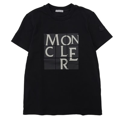モンクレール 美品 コットン プリント Tシャツ トップス レディース ブラック XS XS