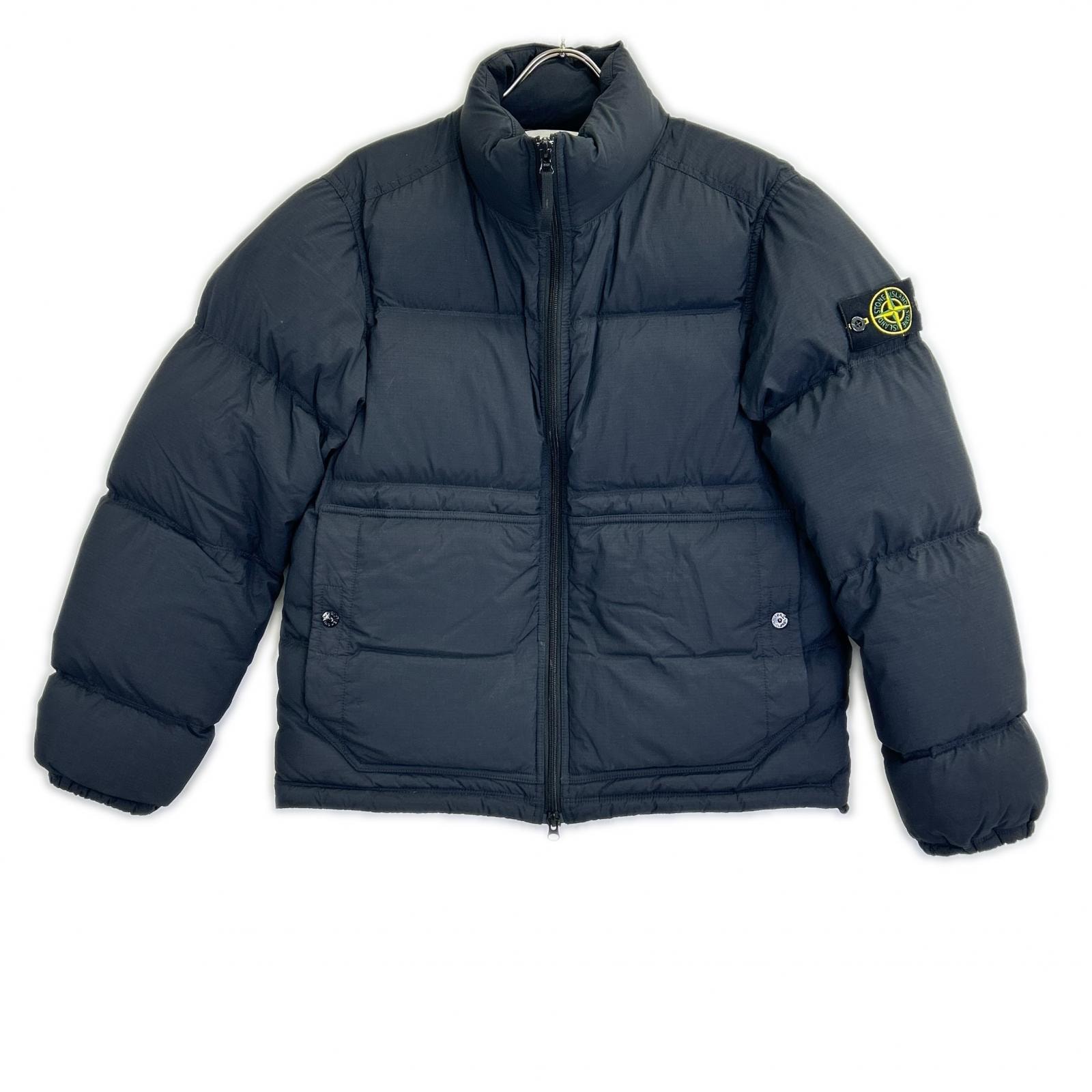 ストーンアイランド 4100125 ネイビー リップストップナイロン ダウンジャケット S