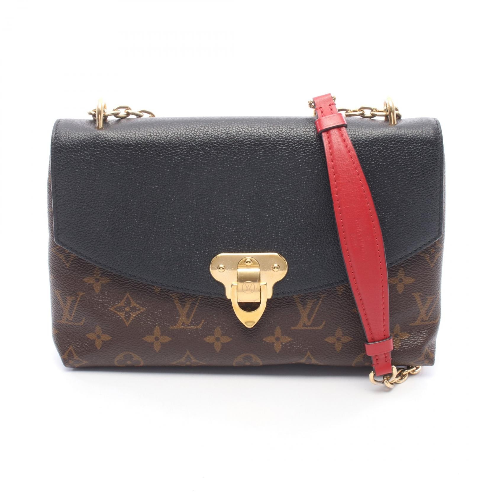 ルイ・ヴィトン LOUIS VUITTON サン プラシード モノグラム ノワール ショルダーバッグ バッグ PVCコーティングキャンバス レザー レディース ブラウン系 / ブラック系 M43714 【中古】