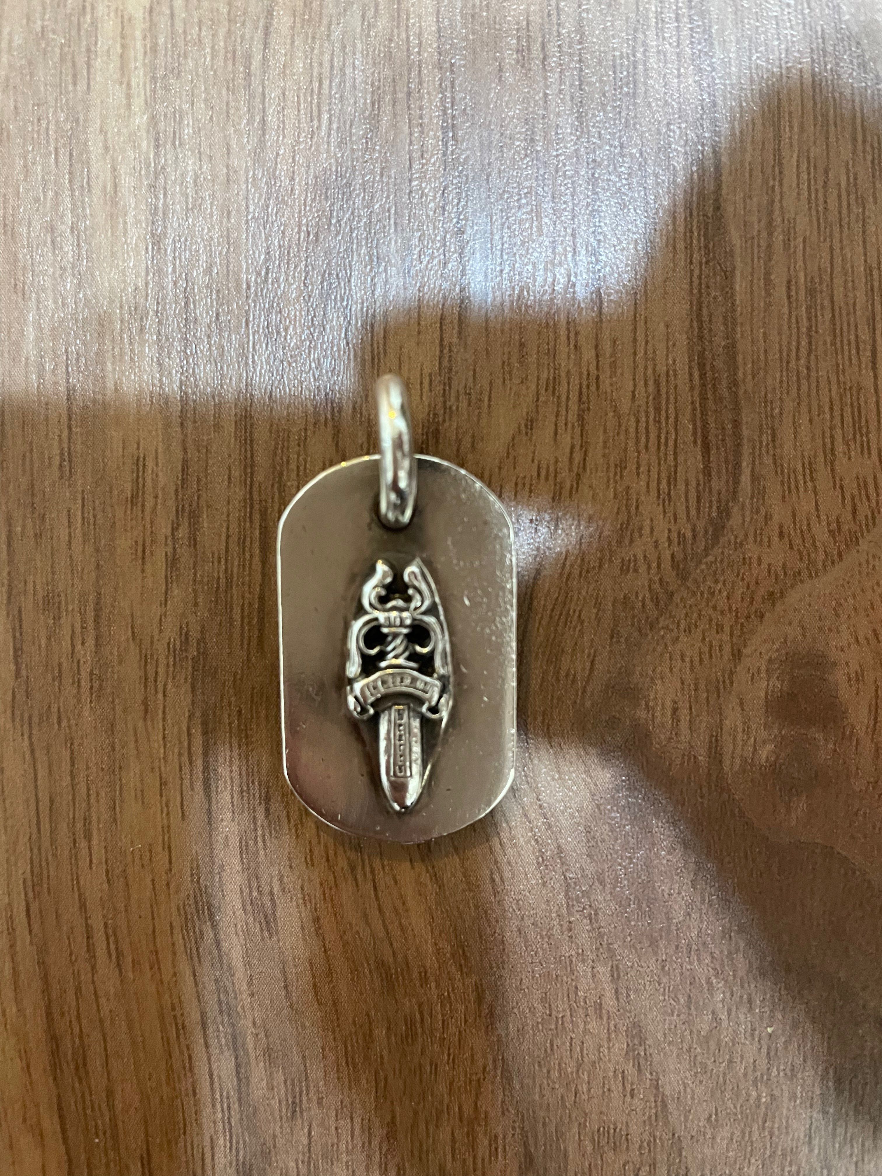 Chrome Hearts Dog Tag S Lazed Dagger "Silver"