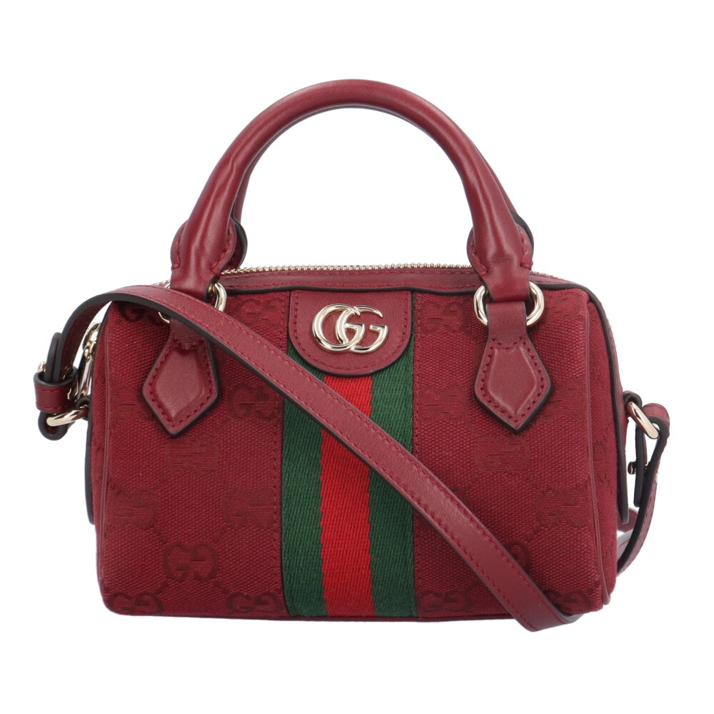 グッチ スーパーミニバッグ オフィディア ショルダーバッグ GGキャンバス 781490 レッド レディース GUCCI 中古