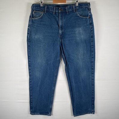 古着 カーハート Carhartt デニムパンツ ワーク ストレート 5ポケット 大きいサイズ w44 L32 ブルー メンズ