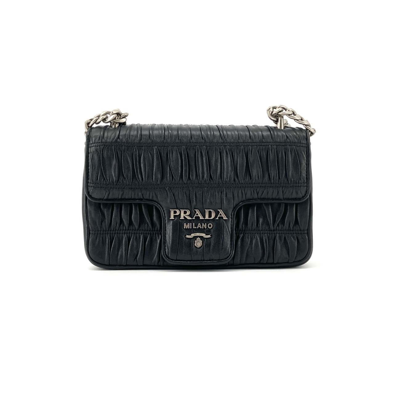PRADA(プラダ) ナッパーゴーフル チェーンストラップ ショルダーバッグ ブラック