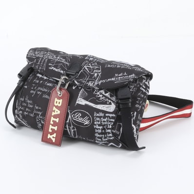 ■美品 バリー 総柄ボディバッグ レザー×ナイロン