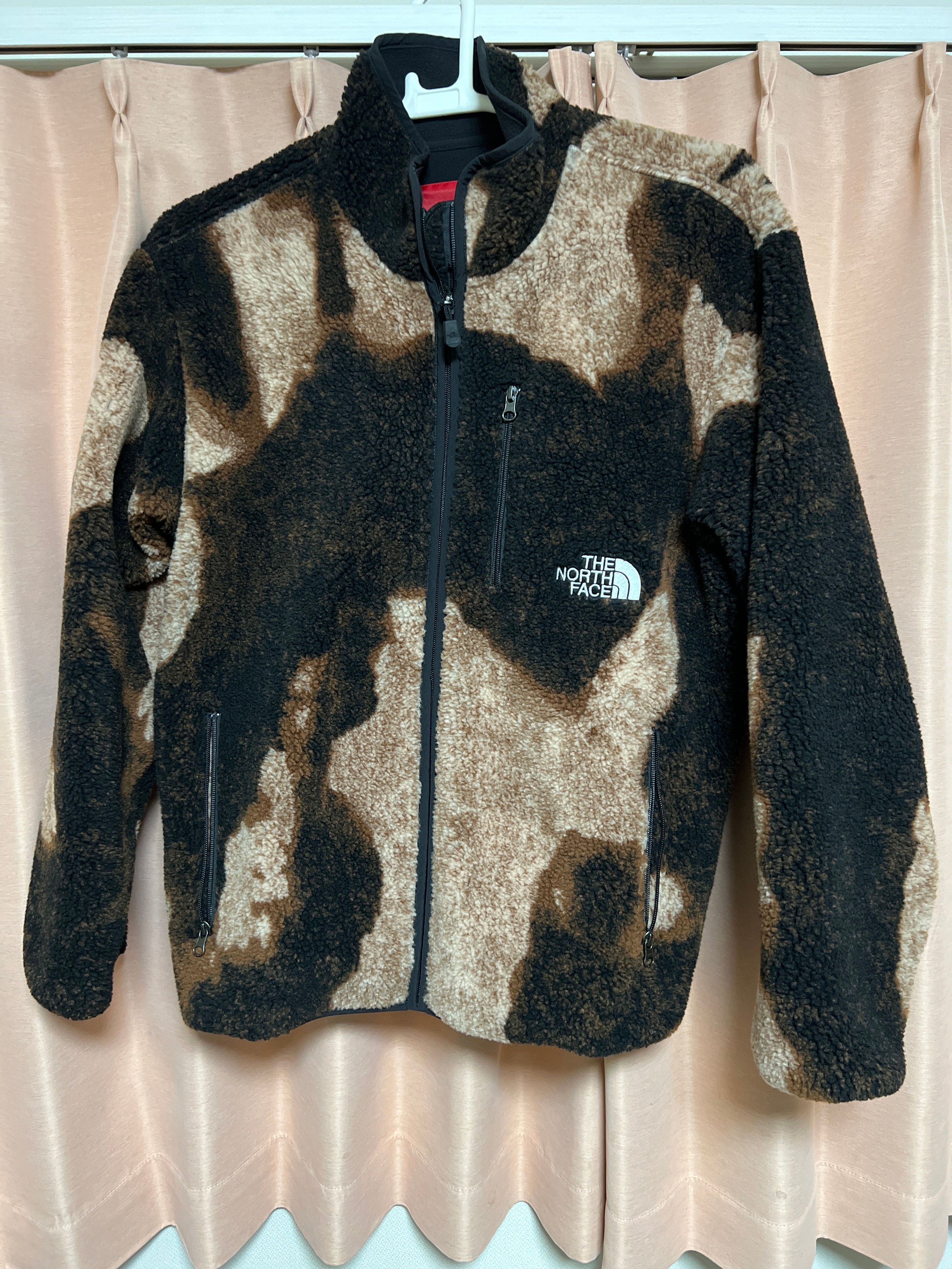 Supreme x The North Face Bleached Denim Print Fleece Jacket "Black"