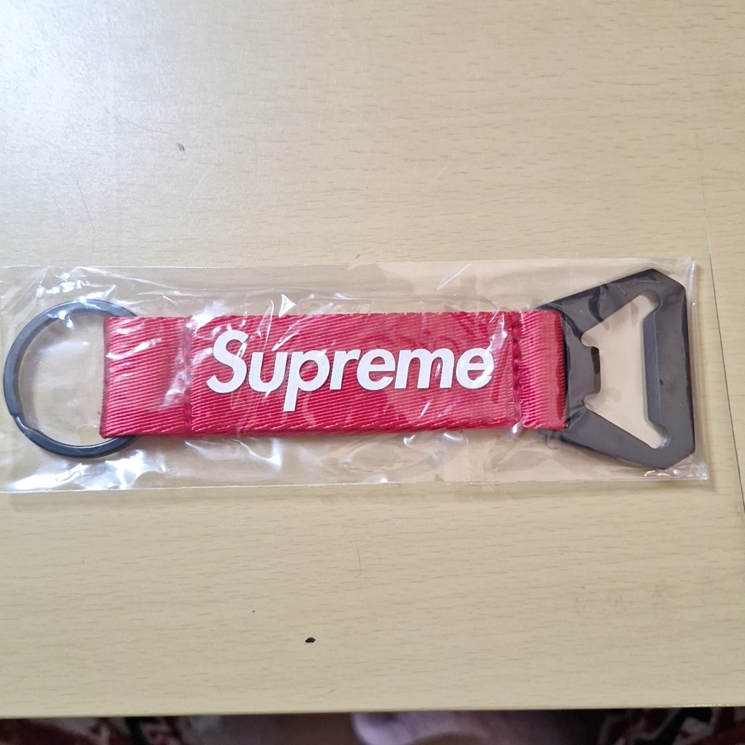 Supreme Bottle Opener Webbing Keychain "Red"