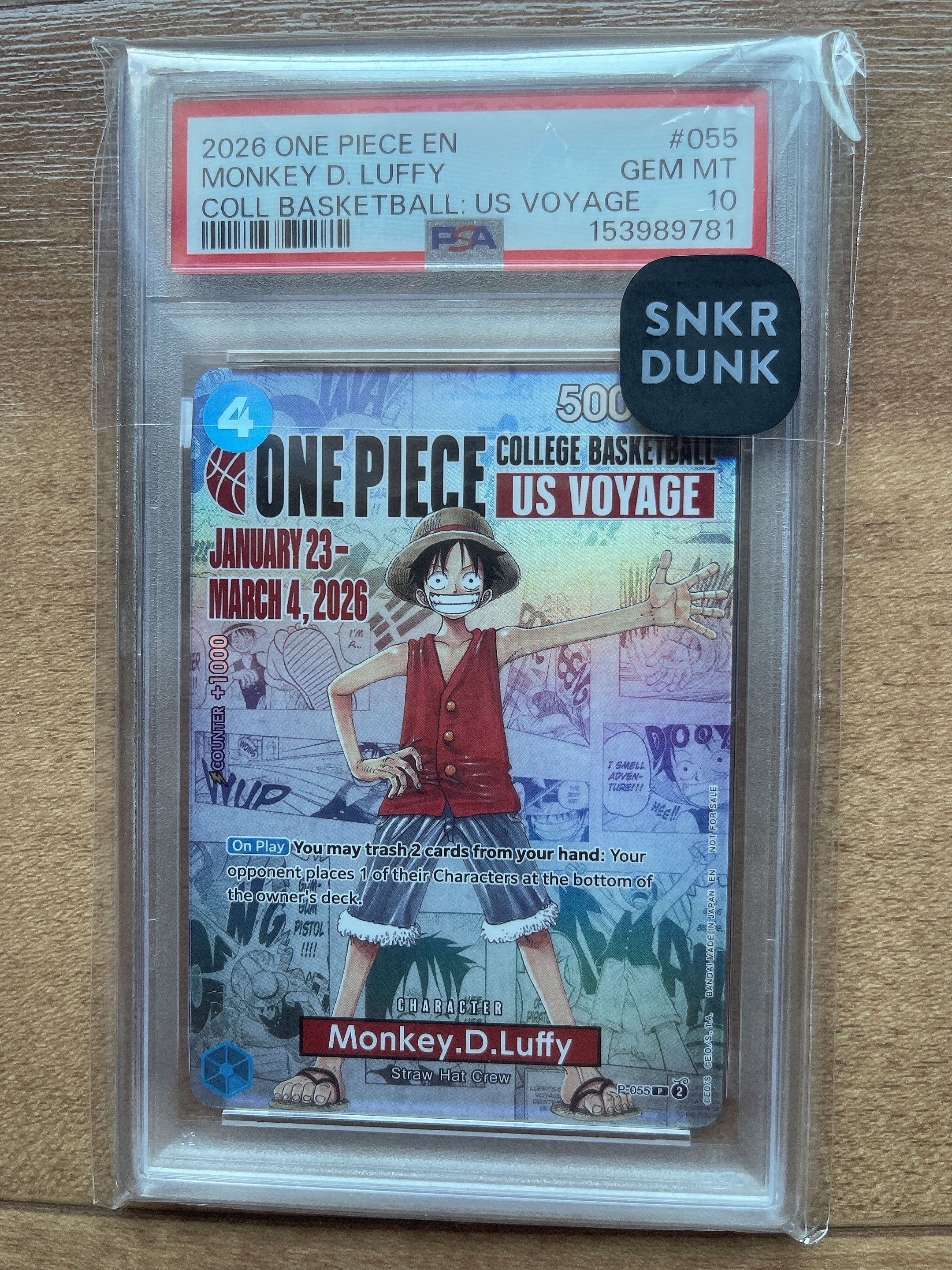 PSA9】モンキー・D・ルフィ：P (開封済) [P-055]【英語版
