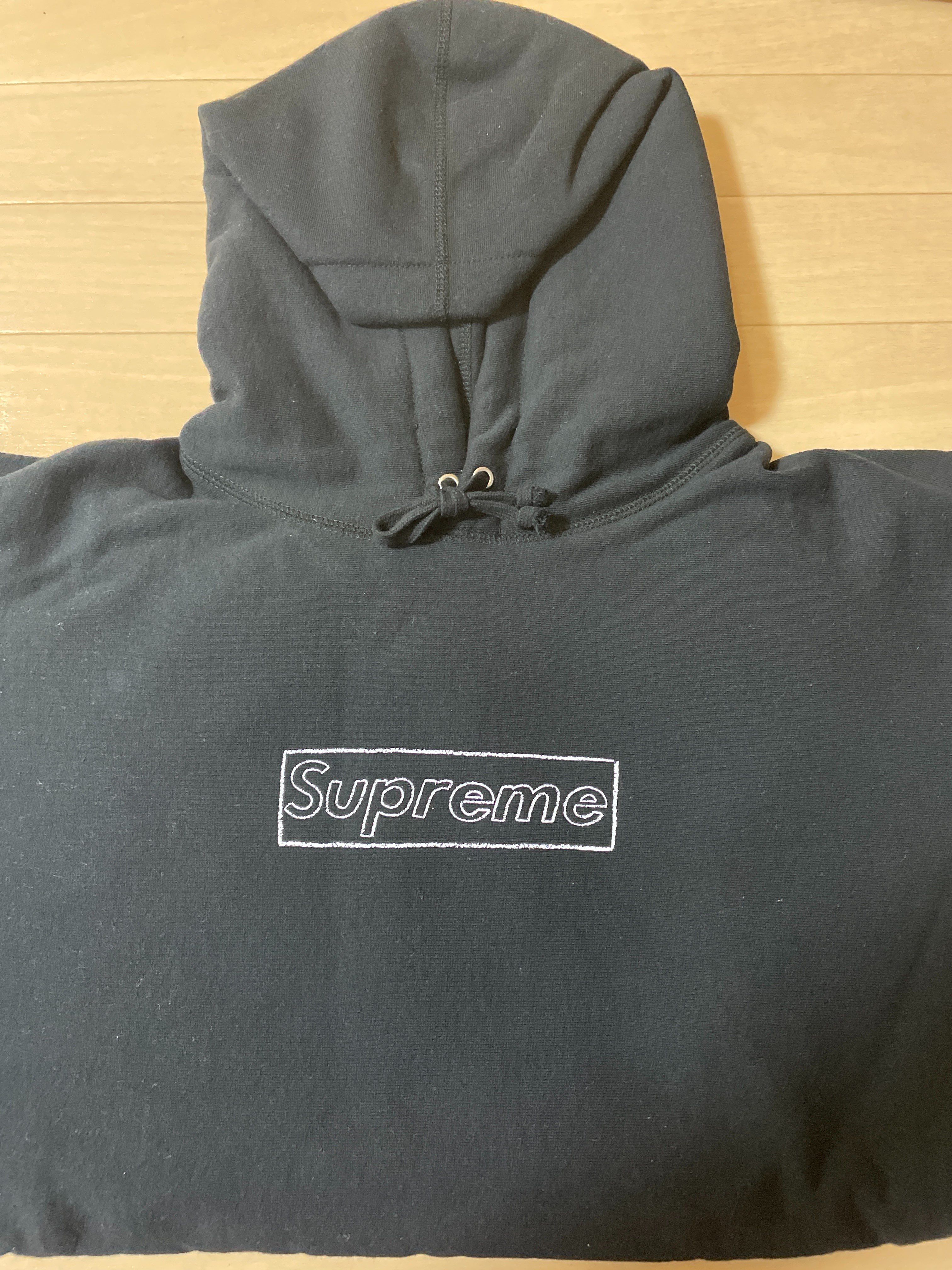 Supreme KAWS Chalk Logo Hooded Sweatshirt "Black"(2021)