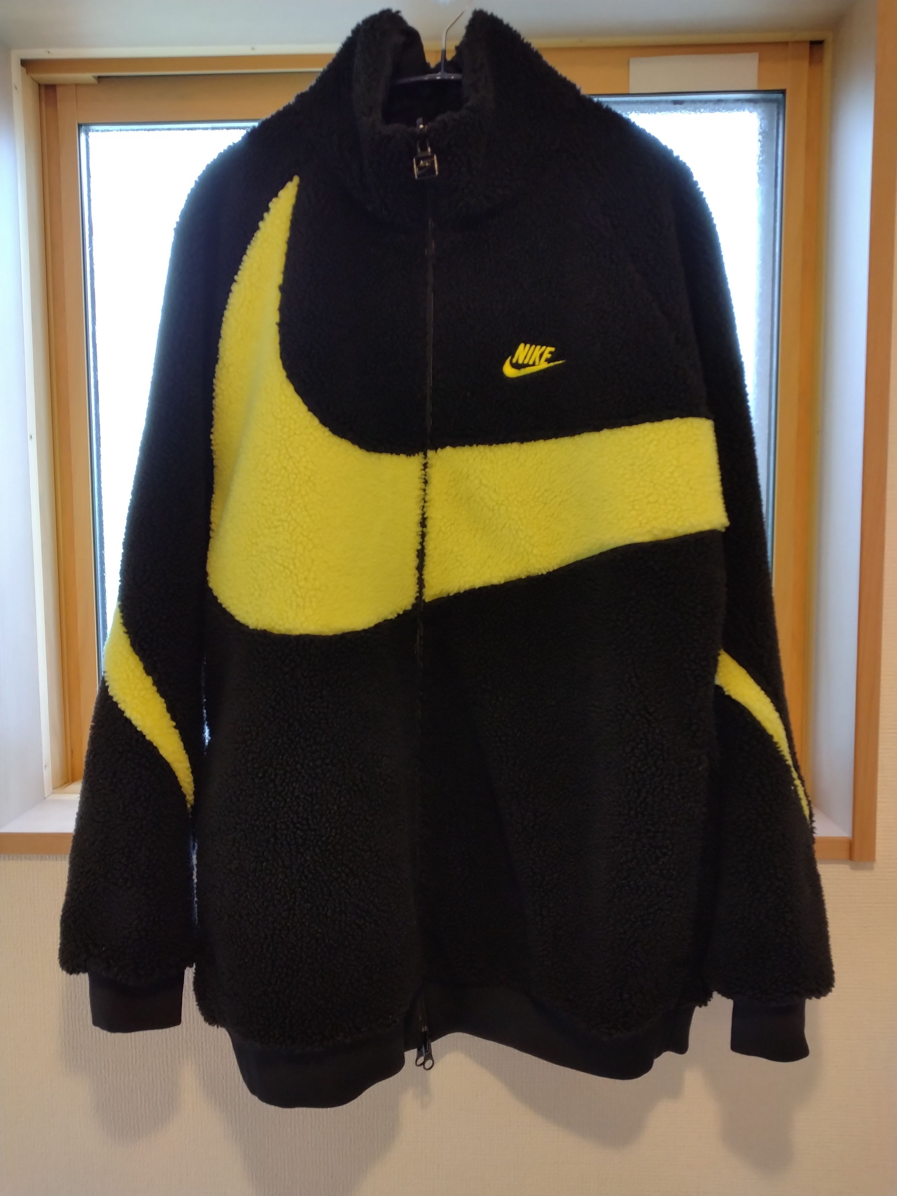 Nike Big Swoosh Reversible Boa Jacket"Black Neon"