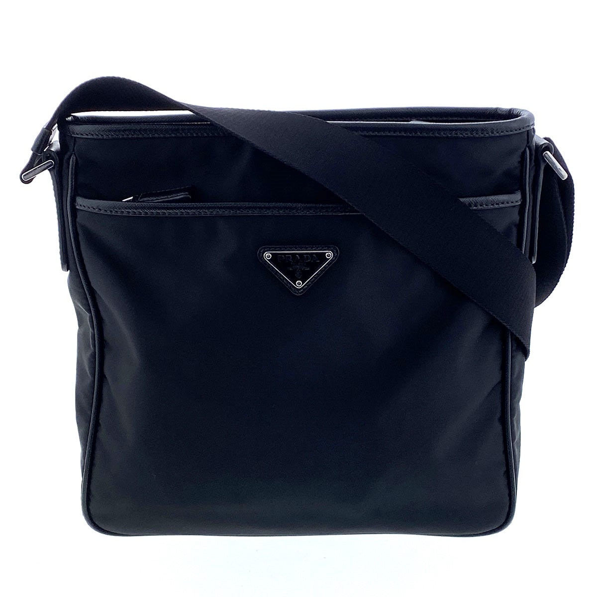 【再値下げ】PRADA プラダ ナイロン ショルダーバッグ 2VH797 ナイロン ブラック シルバー金具 レディース【中古】