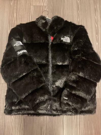 Supreme x The North Face Faux Fur Nuptse Jacket "Black"